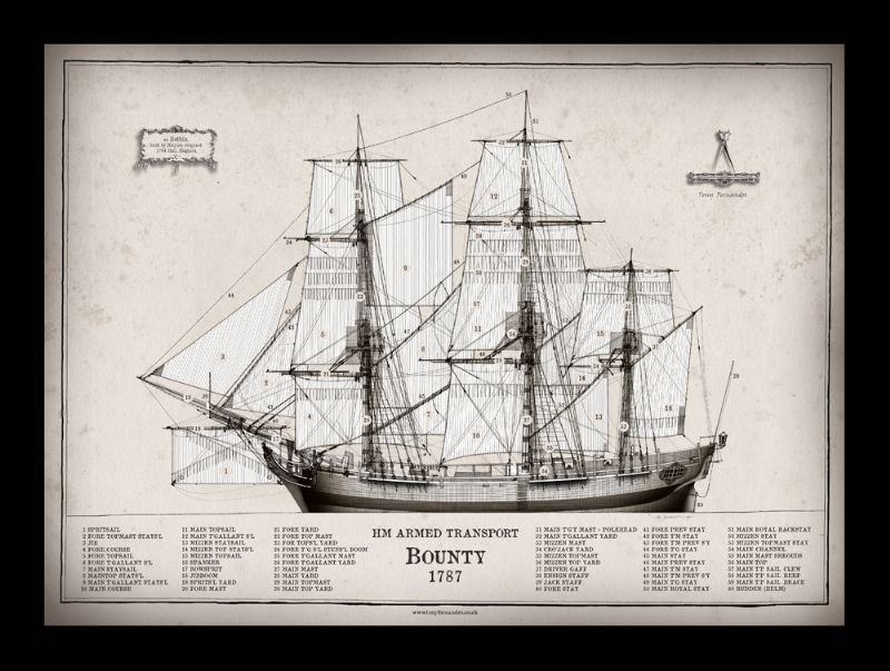 10) HMS Bounty 1787 by Tony Fernandes - signed open print